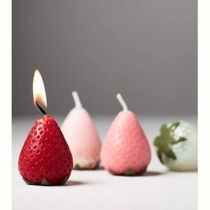 Anthropologie Strawberry Shaped Candle Gift Set New